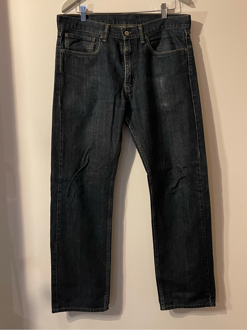 Levi's 505 Regular Fit Dark Wash Denim Jeans Men's 34x32 Straight Leg